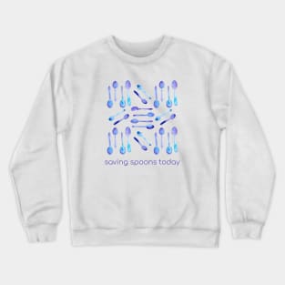 Saving Spoons Today (Purple Watercolor) Crewneck Sweatshirt